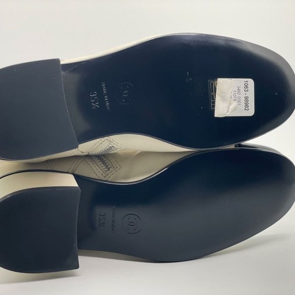 CHANEL 19B Two Tone Calfskin Leather Signature Logo Lace Up Booties Boots - Picture 12 of 14